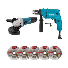 Combo Makita Esmeril M9510B + Rotomartillo M0801B + Accesorios