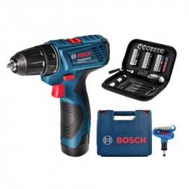 Combo Taladro Atornillador Bosch GSR120-LI 1500 RPM + Accesorios