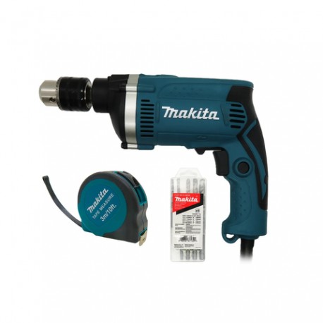 Combo Makita Taladro HP1630+ Brocas D36033+ Flexómetro