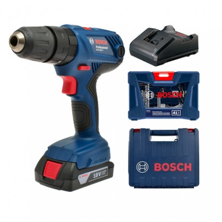 Combo Rotomartillo Bosch GSB180 - LI 1/2"" + Set de Brocas y Cinceles 41 Pzs