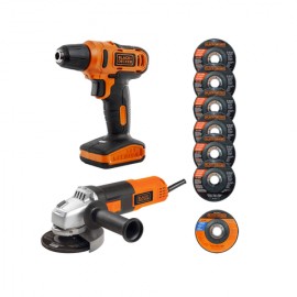 Esmeriladora G720P + Taladro LD12SP Black and Decker