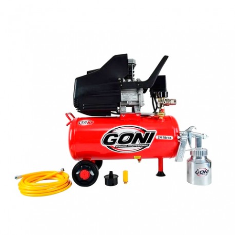 Kit Compresor Goni 930P 2 HP 24 L + Pistola + Manguera