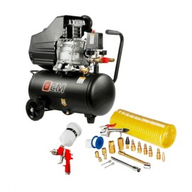 Kit Compresor OEM KNOEM-4 2.5 HP 25 L + Pistola + Manguera