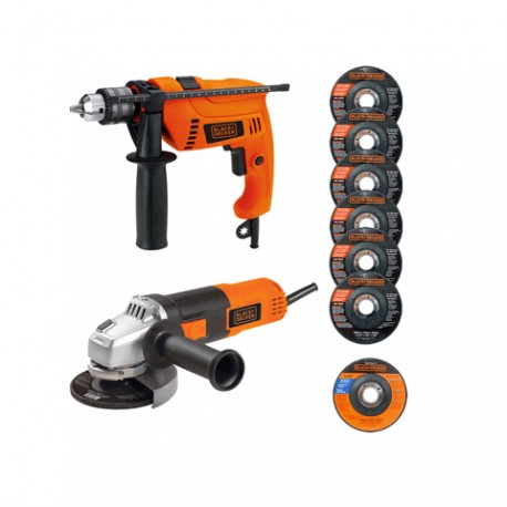 Rotomartillo HD565K + Esmeriladora G720P Black and Decker