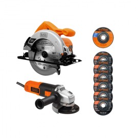 Sierra Circular CS1024 + Esmeriladora G720P Black and Decker