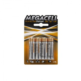 Pilas Megacell Super Alcalina AA 1.5 V 4 Pzs