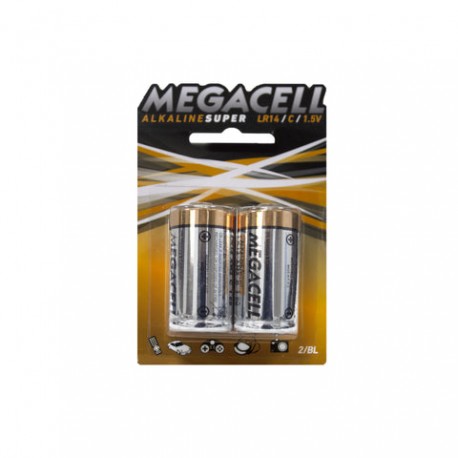 Pilas Megacell Super Alcalina C 1.5 V 2 Pzs