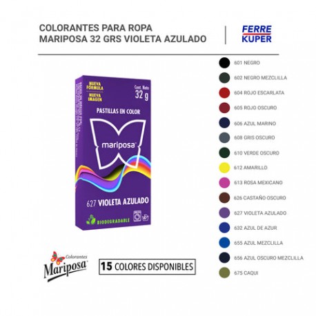 Colorantes para Ropa Mariposa 32 Grs