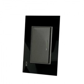 Placa Apagador Escalera Adir Tiffany Cristal 4148 Negro